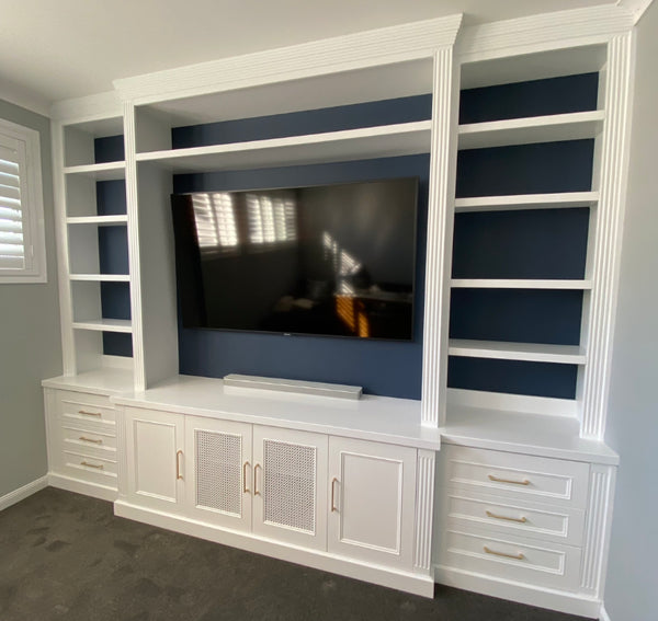 Custom built entertainment unit with extra detail